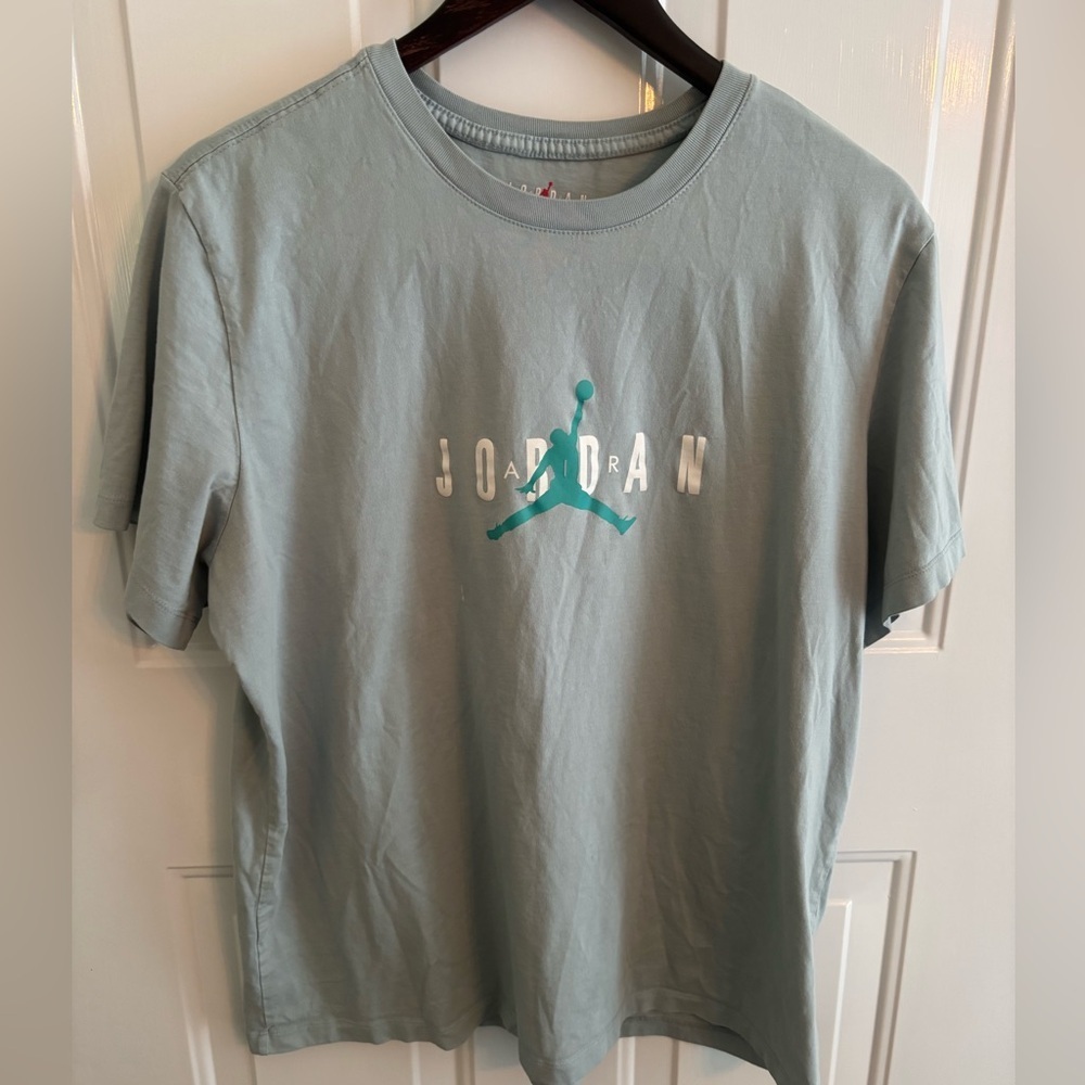 Jordan Jumpman Logo T-Shirt XL Gray Teal White Graphic Men’s Streetwear